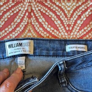 William Rast Womens Blue Sculpted High-Rise Skinny Jeans w/ frayed hem EUC sz 31